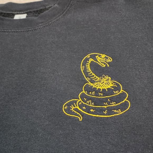 DONT TREAD ON ME Snake Black Pullover Cotton Blend Sweatshirt Women's Small - Picture 3 of 16